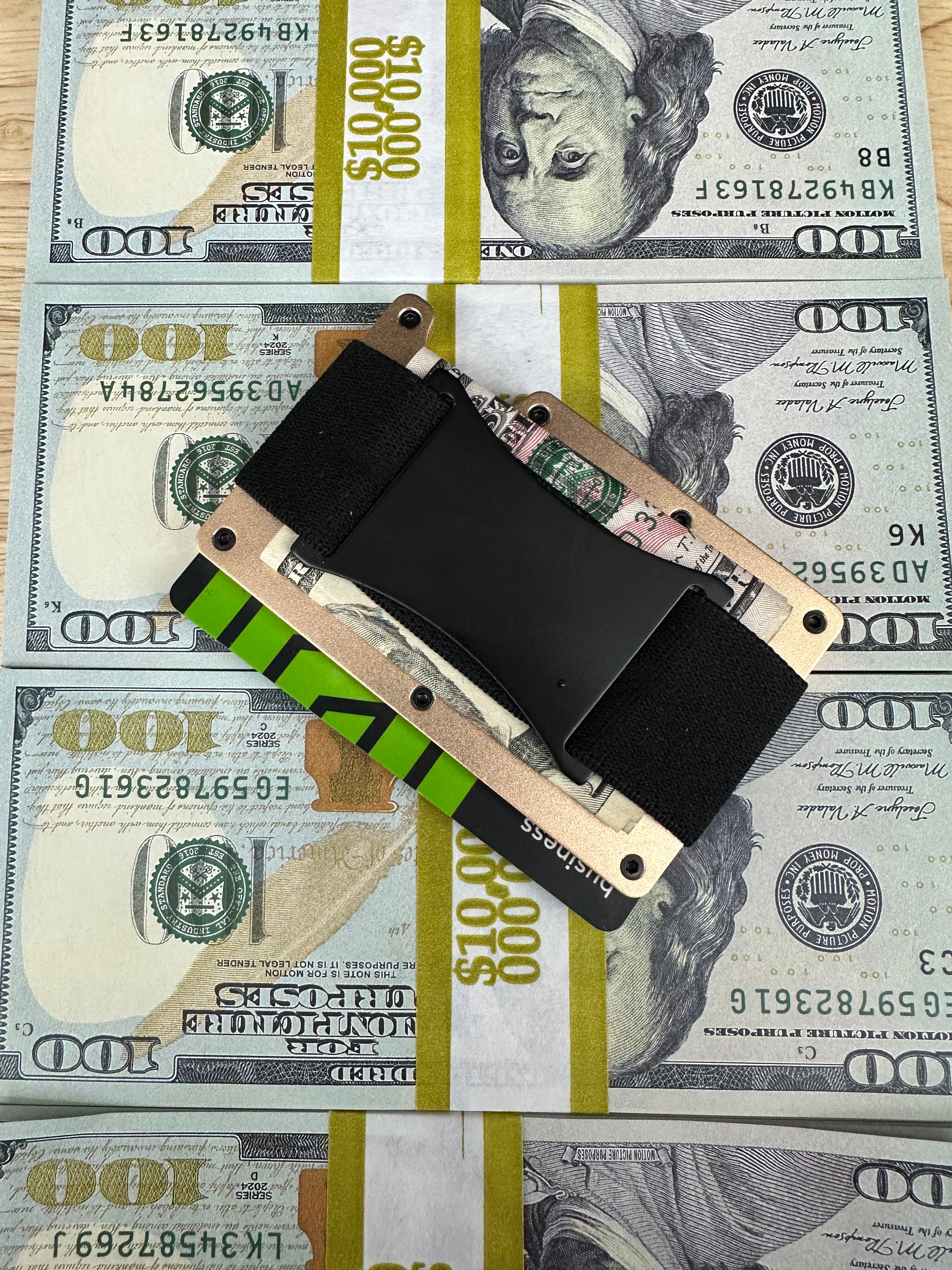 Royalwhips slim aluminum wallet in rose gold