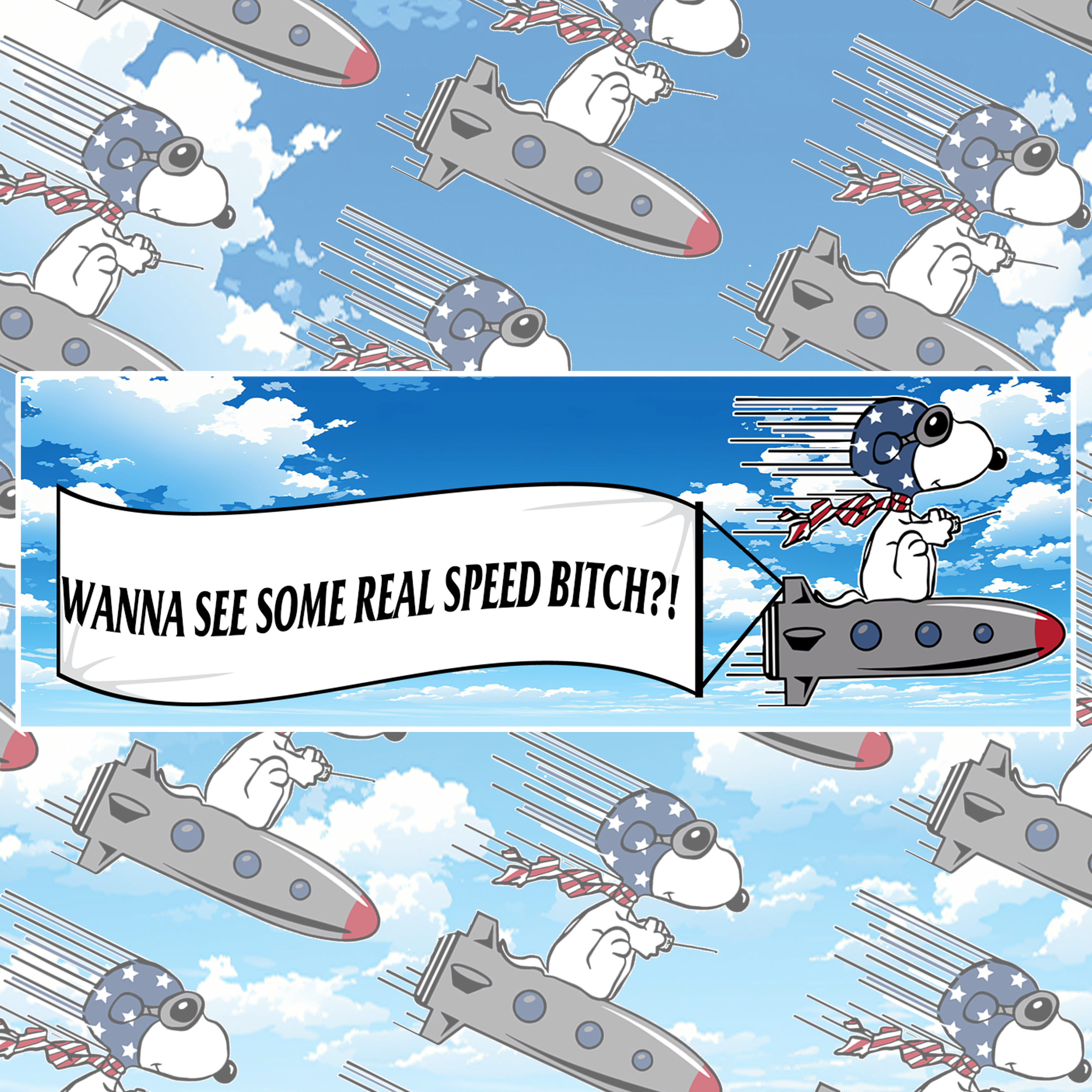 Snoopy The Speed Demon (Sticker)