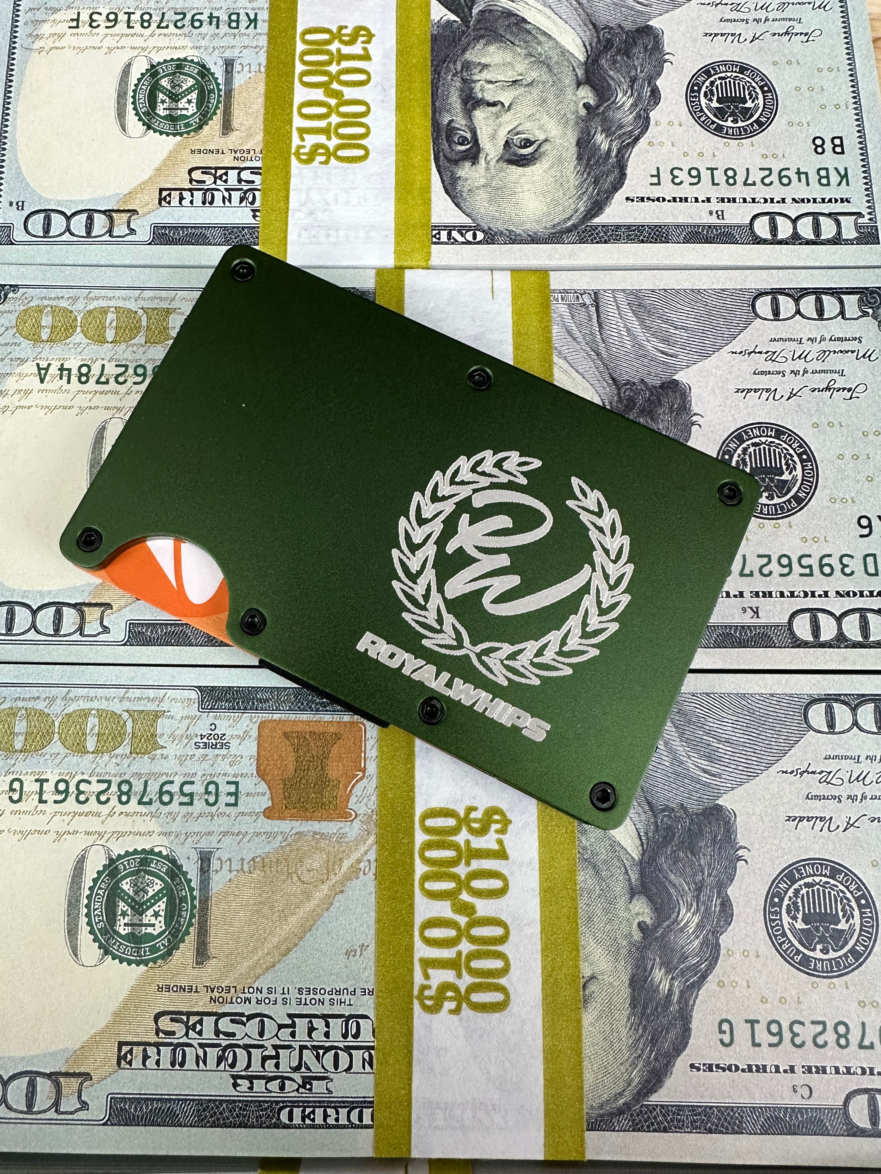 Royalwhips slim aluminum wallet in green