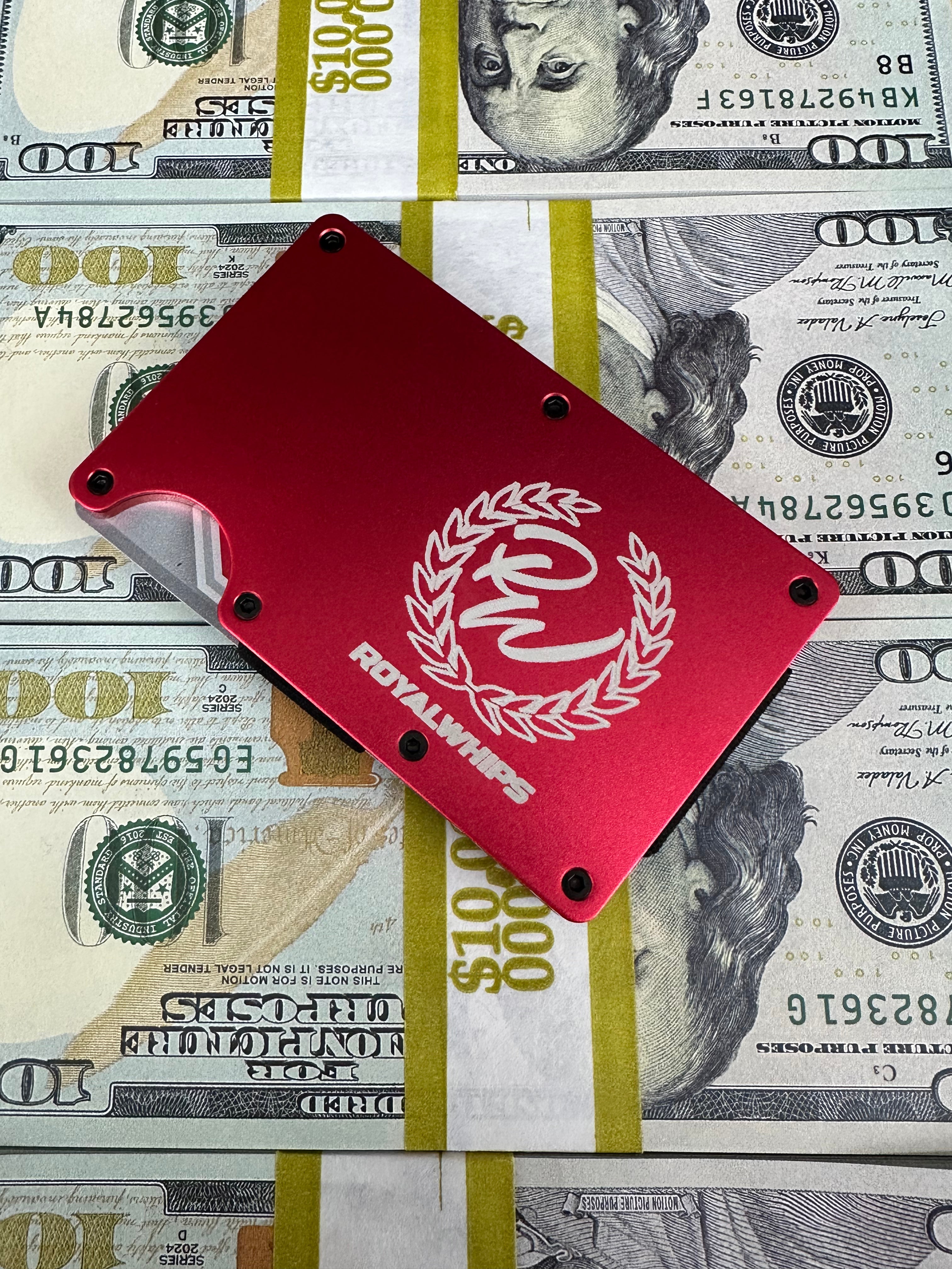 Royalwhips slim aluminum wallet in red